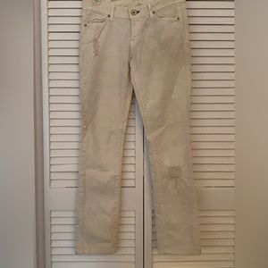 Rich & Skinny ivory straight leg jeans, size 25